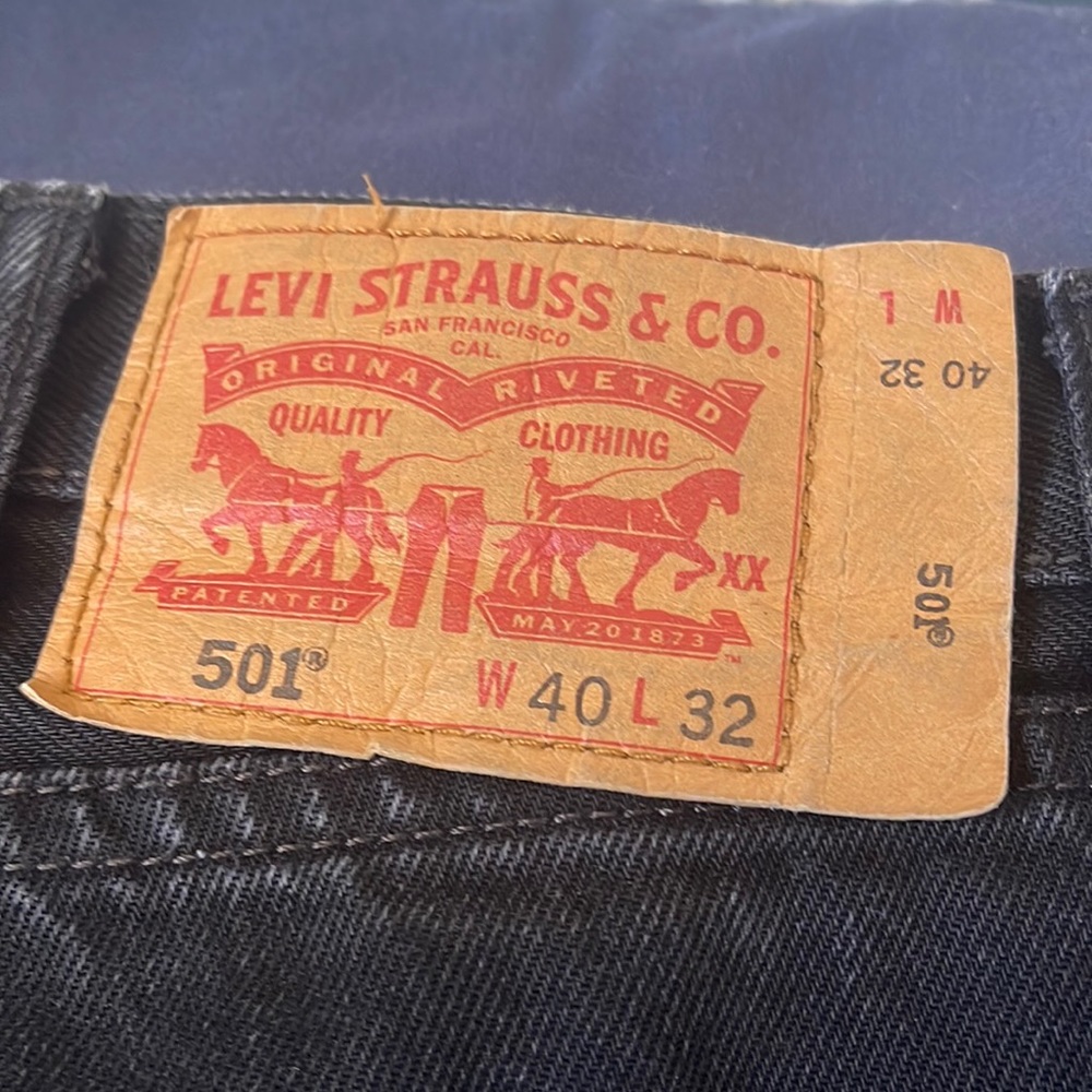 Levi’s 501 jeans black in color.